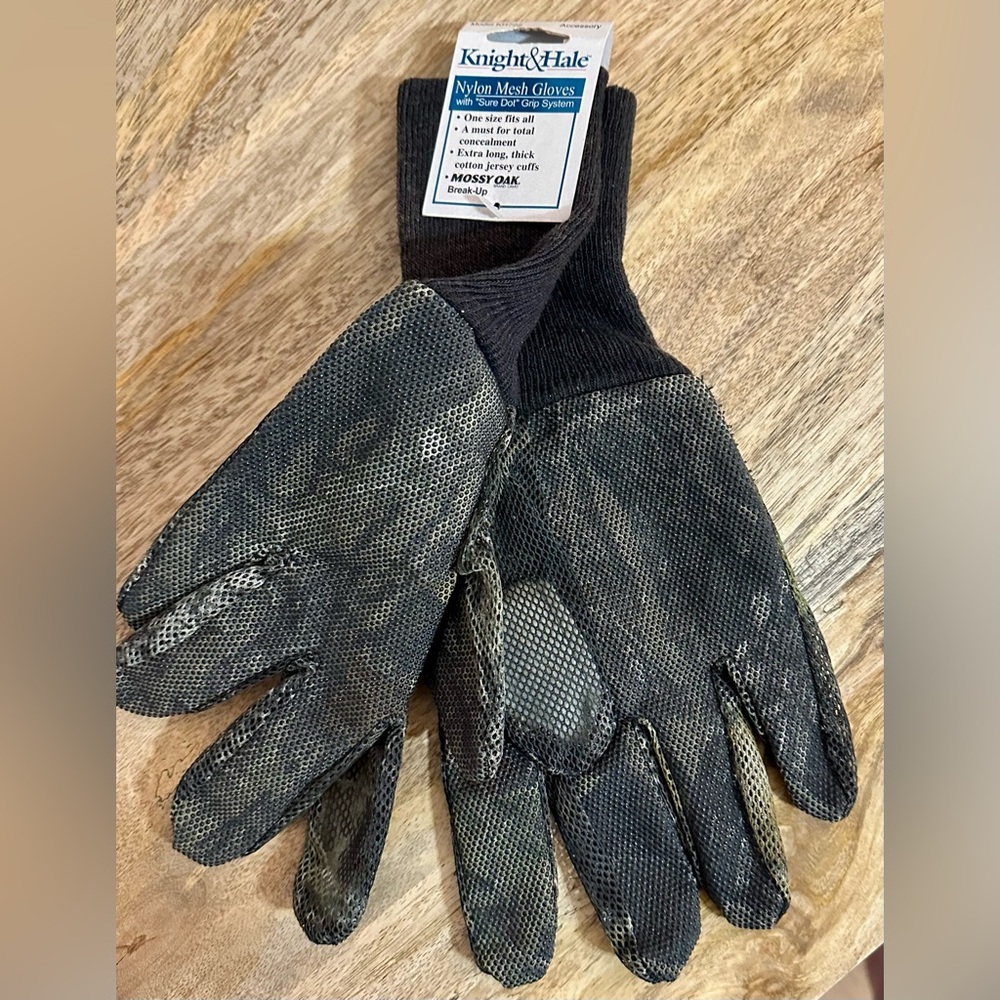 Knight & Hale Nylon Mossy Oak Camo Mesh Gloves One Size Fits
Most. Hunting. NEW